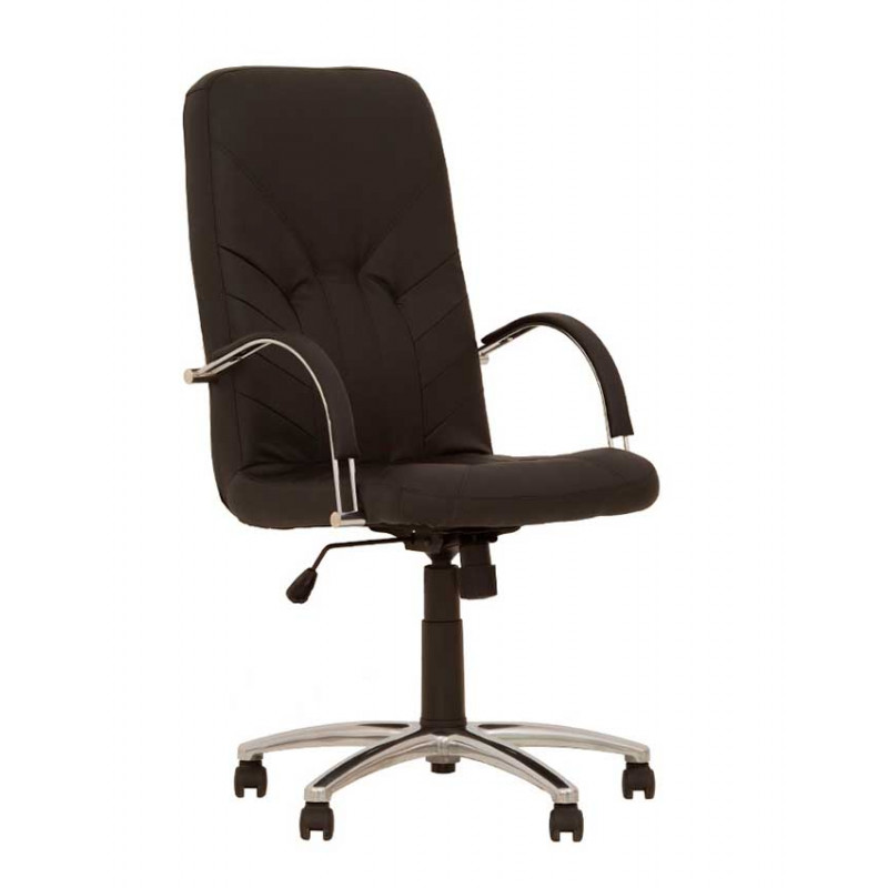 Кожаное кресло руководителя Manager (Менеджер) steel chrome SP, LE