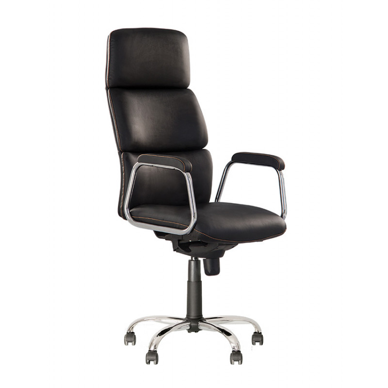 Кожаное кресло руководителя California (Калифорния) steel chrome comfort LE